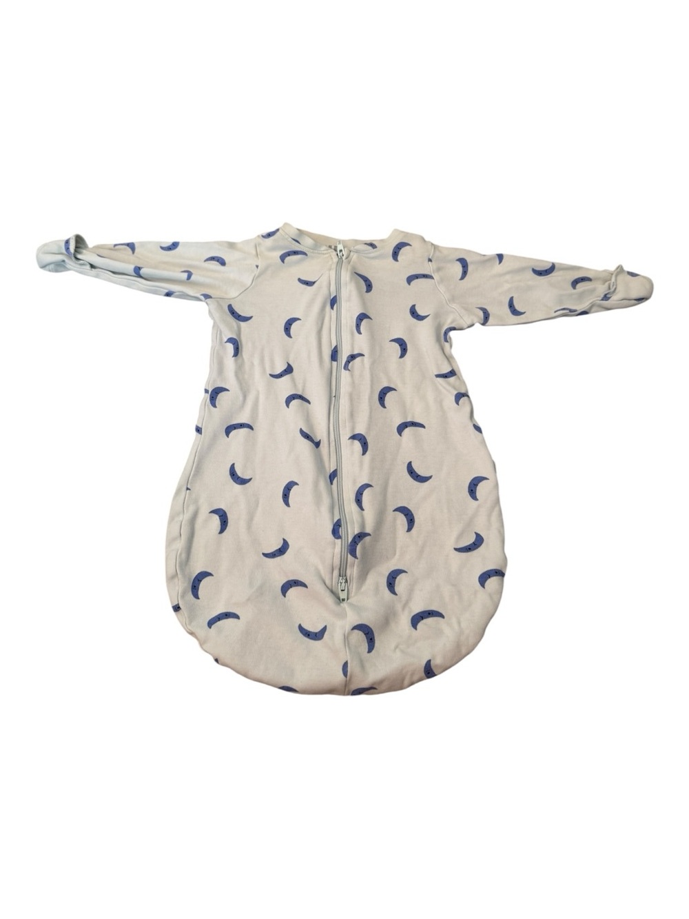Baby Sleep Sack Blue Crescent Moon Zipper Swaddle Sleep Bag 0–3M Fold Over Hands
